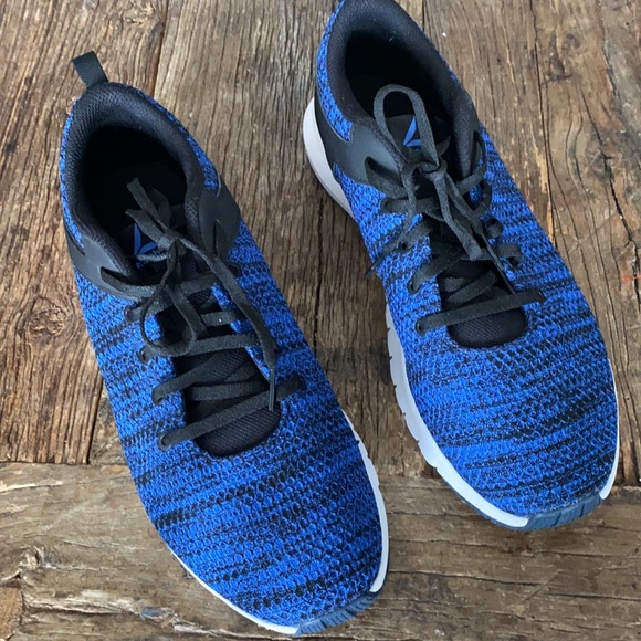 Reebok Print Lux Black Blue Sneakers - Picture 2 of 5